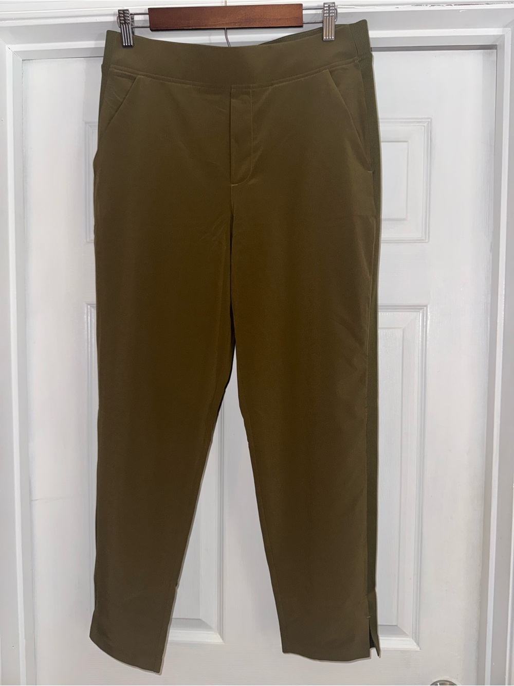 Athleta Brooklyn Ankle Pants Olive Green 10 - Picture 3 of 6